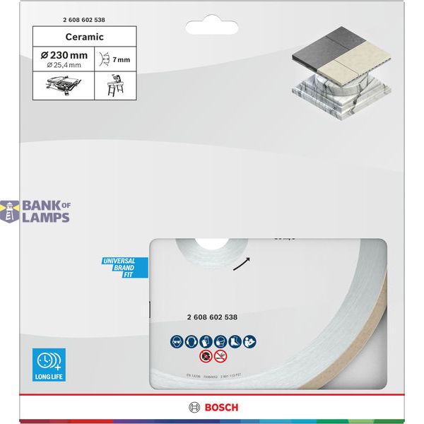 Standard for Ceramic diamond cutting disc 180 x 25,40 x 1,6 x 7 mm image 1