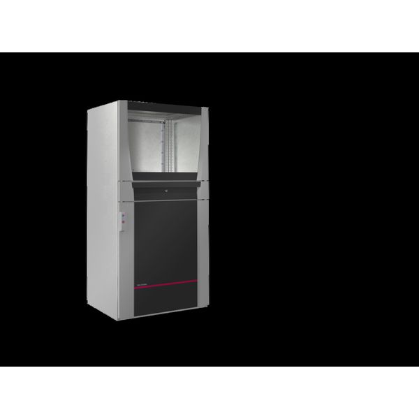 PC enclosure system, 800x1600x600 mm, Sheet steel, with glazed door at the top image 1