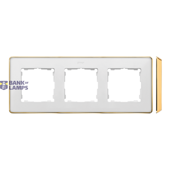 Triple frame, white, gold base image 1