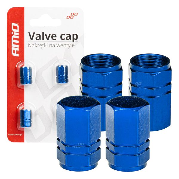Aluminium valve cap blue 4 pcs image 1