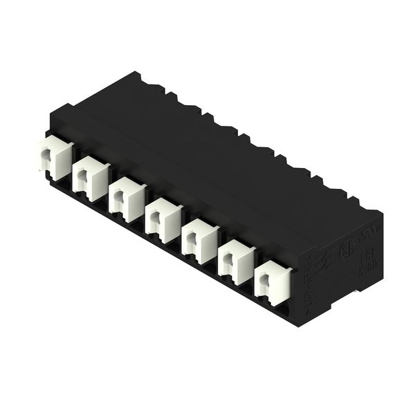Printed circuit board terminals, 5.00 mm, Number of poles: 7, 90°, Solder pin length (l): 1.5 mm, black, PUSH IN with actuator, Clamping range, max. : 1.5 mm², Tube image 3