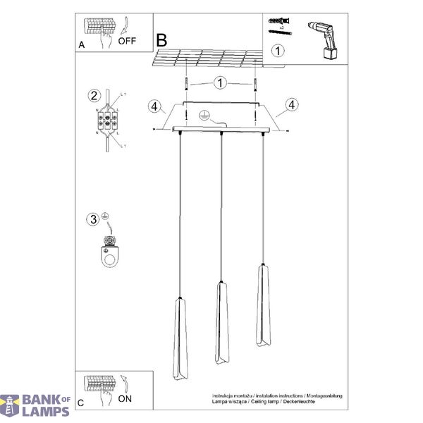 Pendant lamp PRYSM 3L white image 8