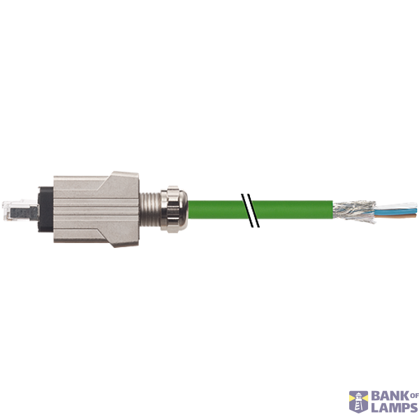 RJ45 Push Pull male 0° with cable AIDA PUR 1x4xAWG22 gn UL/C 1.8m image 2