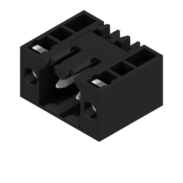 PCB plug-in connector, male header, Flange, THT solder connection, 3.50 mm, Number of poles: 2, 90°, Solder pin length (l): 4.5 mm, tinned, black, Box image 4