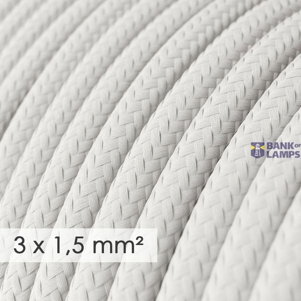 Large section electric cable 3x1,50 round - covered by rayon White RM01 image 2