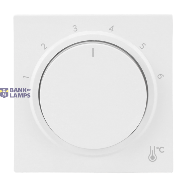 1794 R-44G Cover plate with legend Characters 1 ... 6 for Thermostat Turn button studio white - Busch-art linear image 1