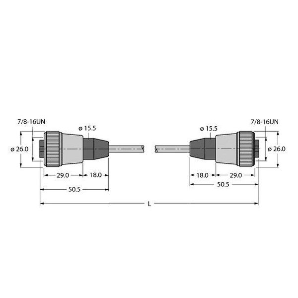 Fieldbus cable for fieldbus systems according to IEC61158-2, 4-pole   RKV-RKV-FBY48OG-15M/5D image 1