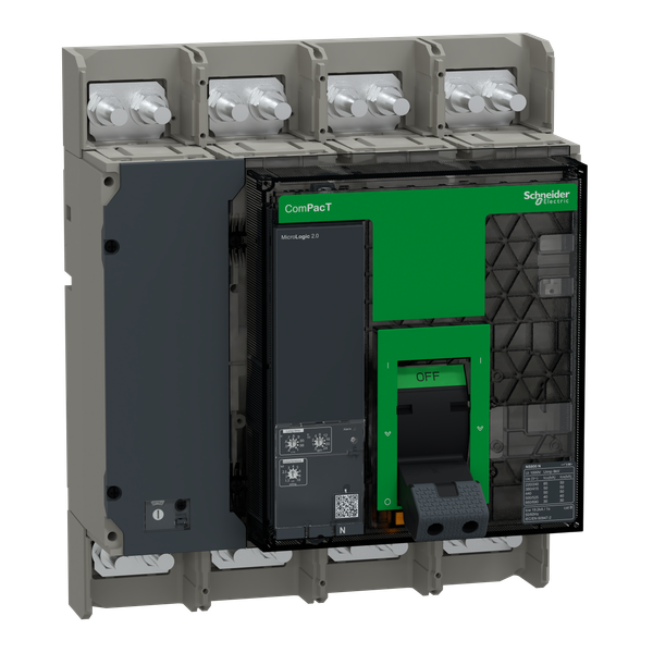 Circuit breaker, ComPacT NS1250N, 50kA at 415VAC, 4P, fixed, manually operated, MicroLogic 2.0 control unit, 1250A image 2