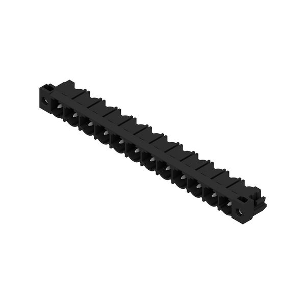 PCB plug-in connector, male header, Flange, THT solder connection, 7.62 mm, Number of poles: 12, 90°, Solder pin length (l): 3.2 mm, tinned, black, Box image 4