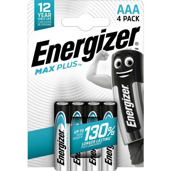 Alkaline battery LR03 (AAA) EP92 1.5V 1200mAh MAX plus Energizer 4pcs blister image 1