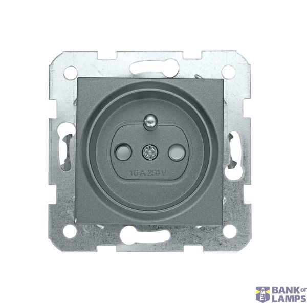 Pin socket outlet, safety shutter, cage clamps, anthracite image 1