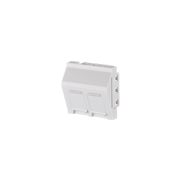 Keystone wall outlet 45x45 mm 2 ports unequipped, pure white RAL 9010 image 3