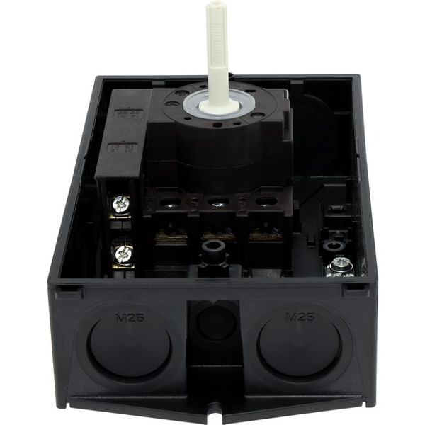 P1-32/I2/SVB-SW/HI11 Main switch, P1, 32 A, surface mounting, 3 pole, 1 N/O, 1 N/C, STOP function, With black rotary handle and locking ring, Lockable in the 0 (Off) posit image 5