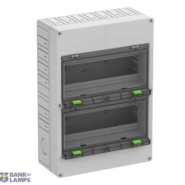 Empty enclosure, grey, Type of protection IP30, 24 Modular units, Impact strength IK07, Protection class II, Rated voltage 690V AC, Halogen free image 1