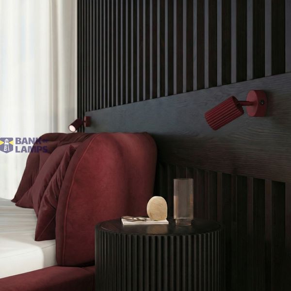 Wall lamp KARBON burgundy with a switch image 7