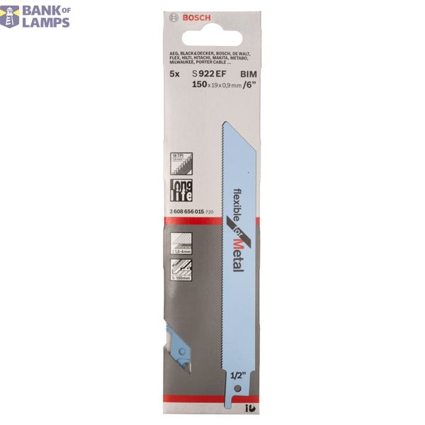 Reciprocating saw blade S 922 EF Flexible for Metal 5 pcs. image 2