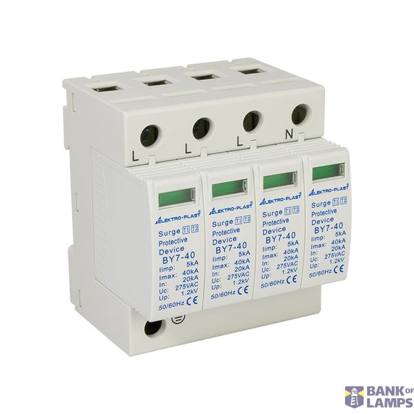 Surge arrester B+C 4P (T1+T2 AC) BY7-40/4-275 image 1