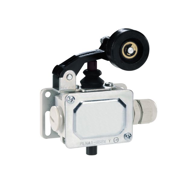 Metal limit switch, PL series, roller centre push lever. Contacts 2NC. IP40 image 1