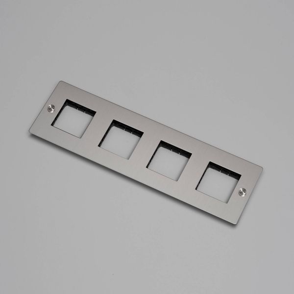 4G WALL PLATE / HORIZONTAL / NO INFILLS / WITHOUT LOGO / STEEL image 1