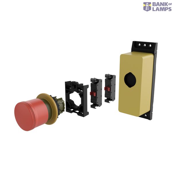 Emergency stop/emergency switching off pushbutton, Rectangular yellow  image 1