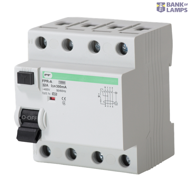 Residual current circuit breaker FPR-A 4P 32A 0,3A A-type image 1