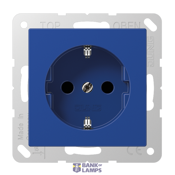 SCHUKO socket, 16 A 250 V ~, thermoplastic, AS/A series, blue image 1