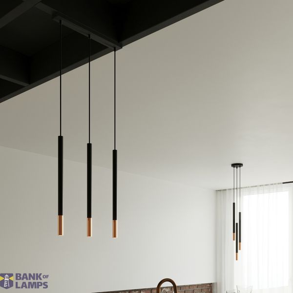 HANGING LAMP MOSAIC 3L BLACK/COPPER G9 3X40W IP20 image 3