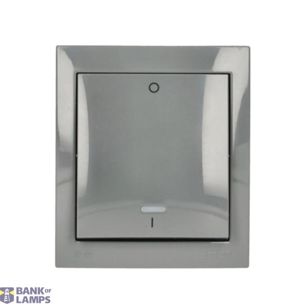 Splash-proof double pole switch with indicator light, IP44, 10AX, dark grey image 1