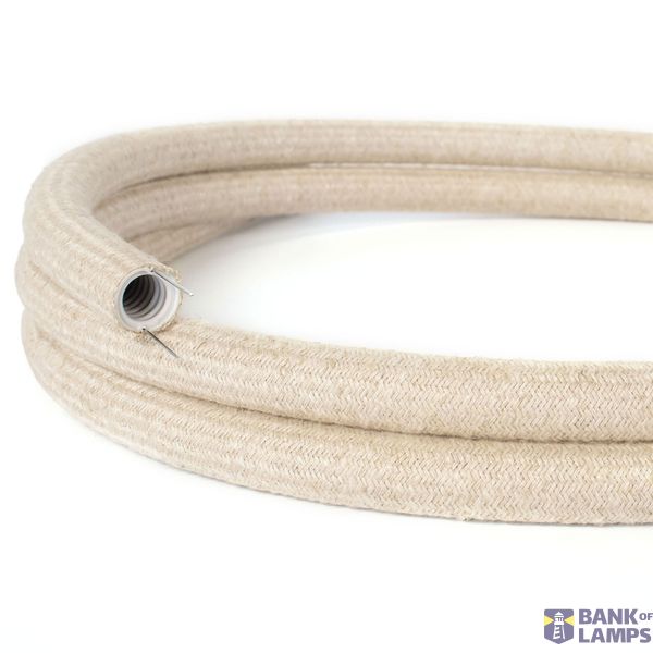 Creative-Tube flexible conduit, Neutral Natural Linen RN01 fabric covering, diameter 20 mm image 1