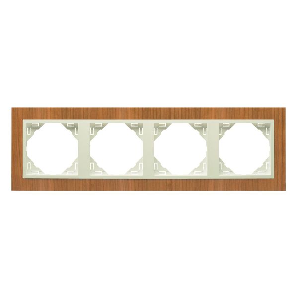 FOUR-GANG FRAME CHERRY-TREE/PEARL image 2