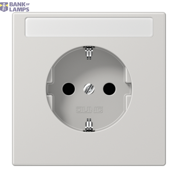 SCHUKO socket, 16 A 250 V ~, integrated increased contact protection, SAFETY+, Duroplast, LS series, light grey image 1