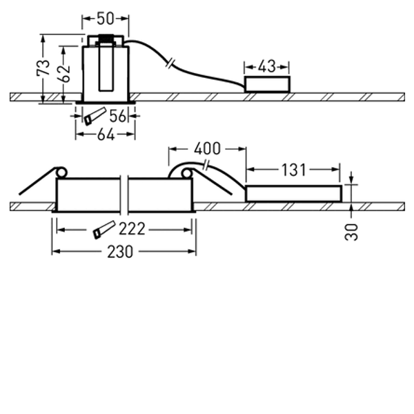 Recessed luminaires Finea C Lens Black rectangular ETDD 7W 580lm Wide reduced glare UGR16 (W16) IK03 3 SDCM image 1