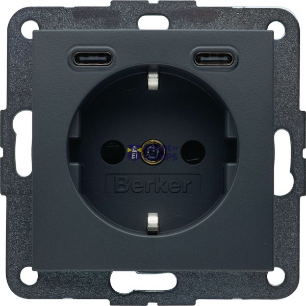 WCD RA, 2 x USB C (PD), berker S.1/B.3/B.7 antraciet image 1
