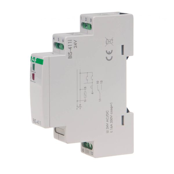 24V bistable relay, DIN rail mounting image 1