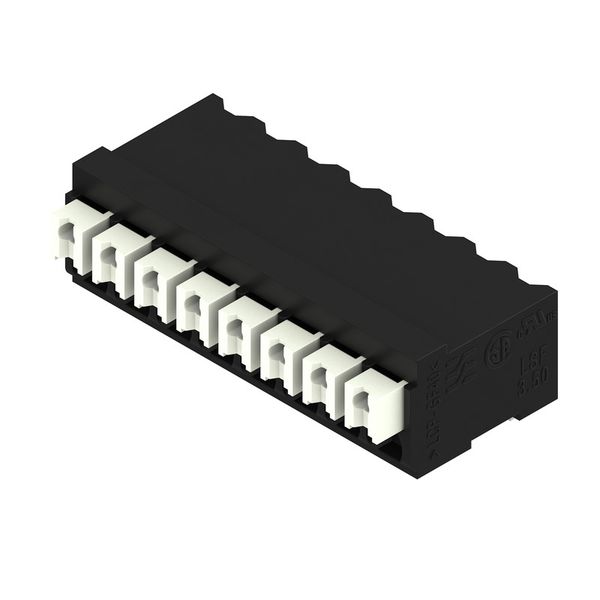 Printed circuit board terminals, 3.50 mm, Number of poles: 8, 90°, Solder pin length (l): 1.5 mm, black, PUSH IN with actuator, Clamping range, max. : 1.5 mm², Tape image 4