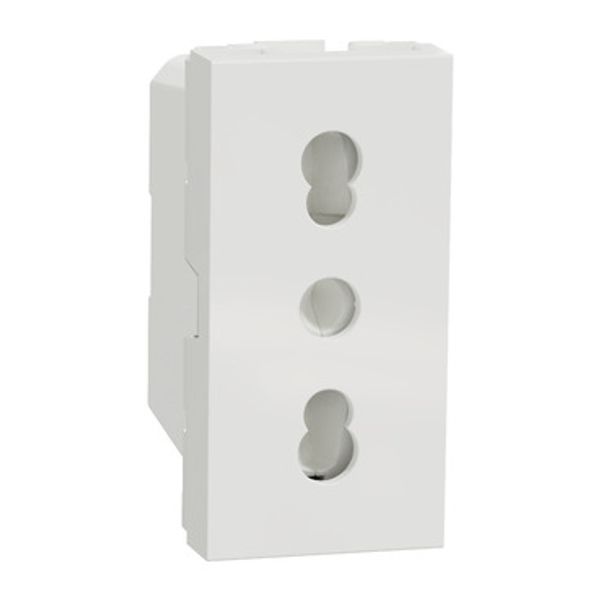 Socket-outlet, New Unica, 2P+E, 16A, Italian, with shutter, white image 2