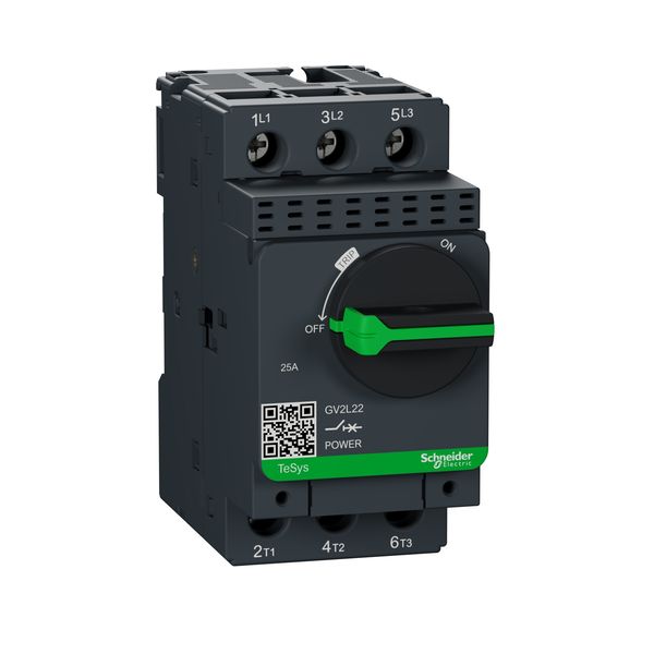 Motor circuit breaker, TeSys Deca, 3P, 25 A, magnetic, rotary handle, screw clamp terminals image 5