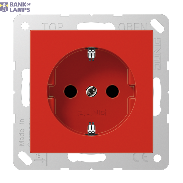 SCHUKO socket, 16 A 250 V ~, thermoplastic, AS/A series, red image 1