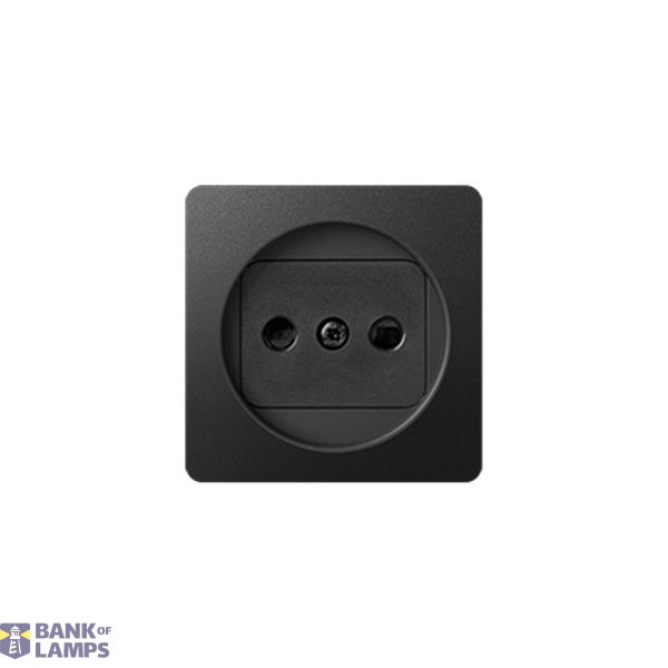 Cover for single socket outlet without earthing, Graphite image 1