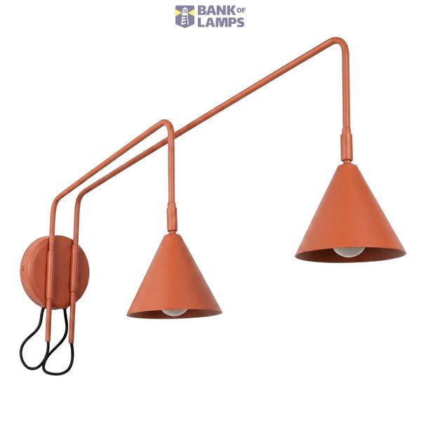 Wall lamp NOX 2 red ochre with a switch image 2