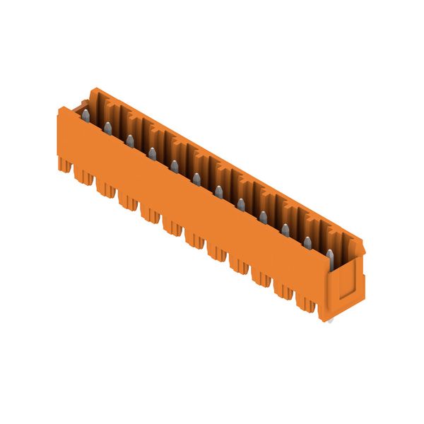 PCB plug-in connector, male header, Dovetails for fixing blocks, THT solder connection, 5.08 mm, Number of poles: 12, 180°, Solder pin length (l): 3.2 mm, tinned, orange, Box image 4