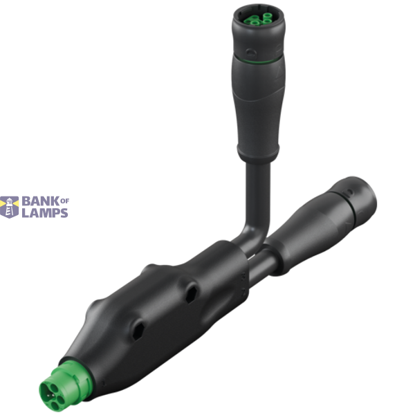 h-coupler MQ15 male - fem. 0°/fem. 0° 600V AC PUR 4x2.5 bk 2.0m/0.6m image 2