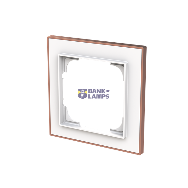 1721-441M-500 Cover  with decor ring, 1gang studio white matt copper image 2