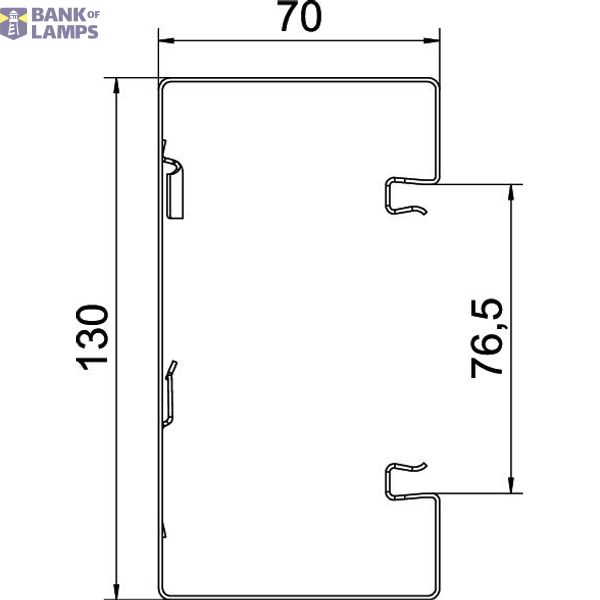GS-S70130LGR Device installation trunking symmetrical 70x130x2000 image 2