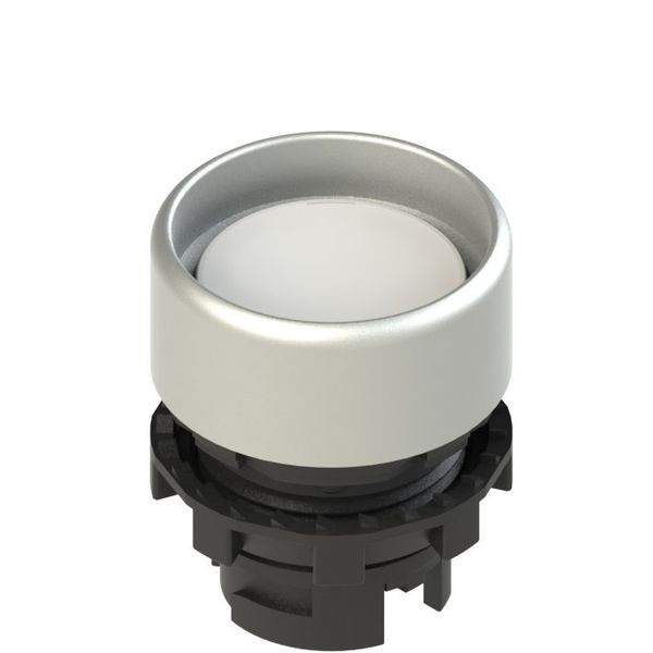 Spring-return white booted pushbutton image 1