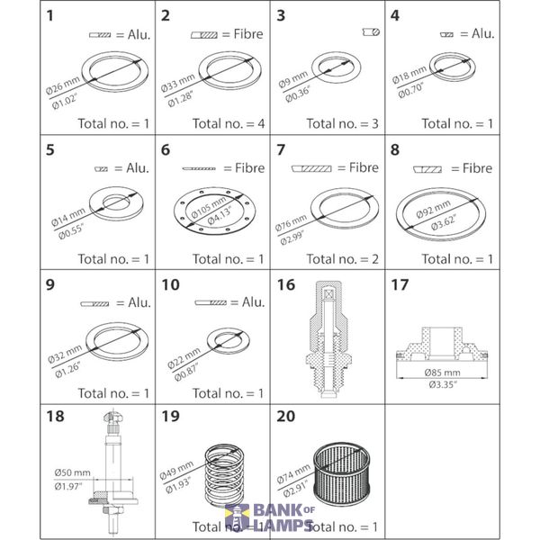 Overhaul kit, PM50 Std. cone image 1