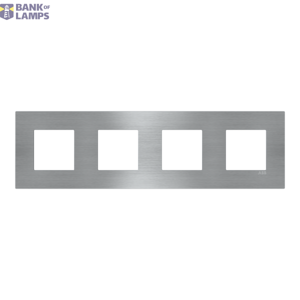 Frame 4-gang / 2+2+2+2-modules - ABB logo - S - Stainless Steel image 1
