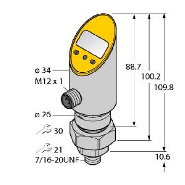 Pressure Transmitter (Rotatable) With Analog Output and PNP/NPN Transistor Switching Output   PS400R-505-LI2UPN8X-H1141 image 1