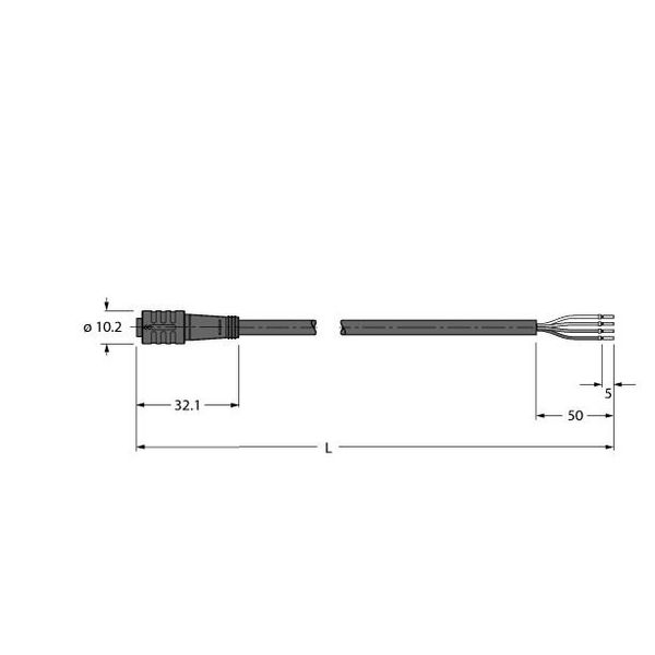 Actuator and Sensor Cable, PVC Connection Cable   PKG4Z-10/TEL image 1