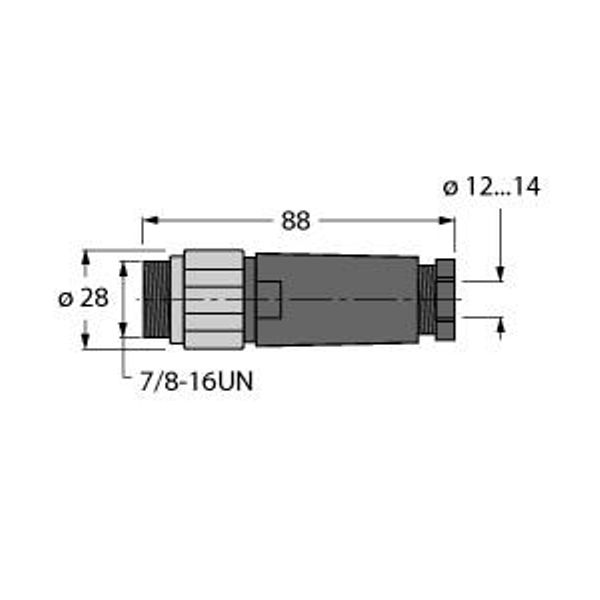 Field-Wireable Connector 7/8″ Male, Straight   BSV4140-0/16 image 1